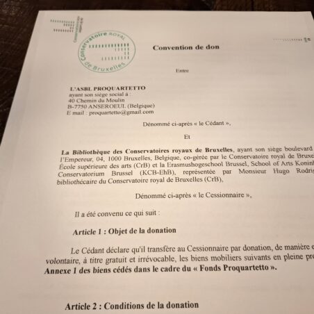 Création du Fonds Proquartetto